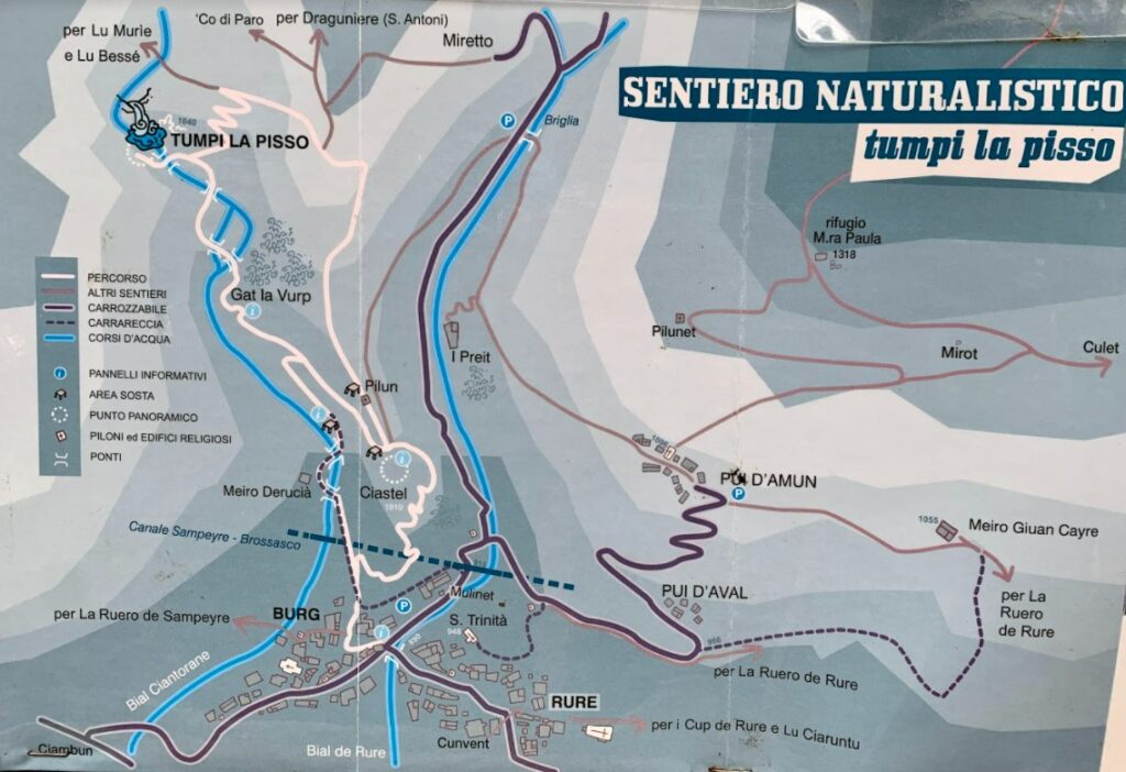 cartina Sentiero dei Sarvanot Rore, Sampeyre, Valle Varaita