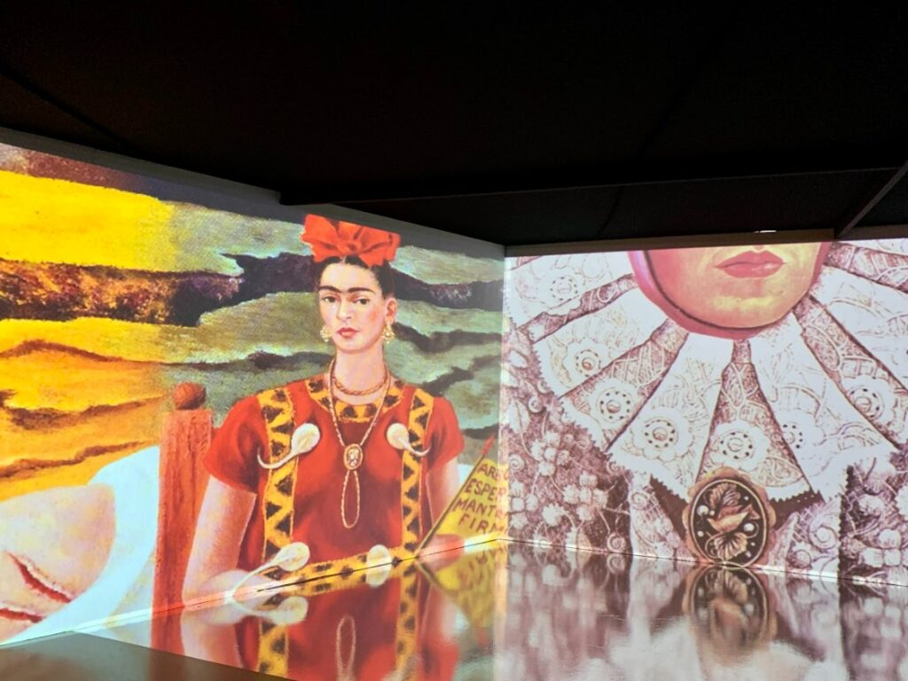 Opere Frida Kahlo Mondovicino proiettate su schermo