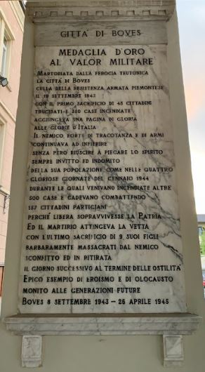 Lapide commemorativa Città di Boves